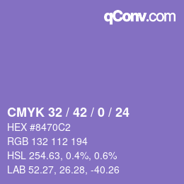 颜色代码: CMYK 32 / 42 / 0 / 24 | qconv.com