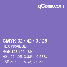 カラーコード: CMYK 32 / 42 / 0 / 26 | qconv.com