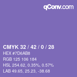 Código de color: CMYK 32 / 42 / 0 / 28 | qconv.com