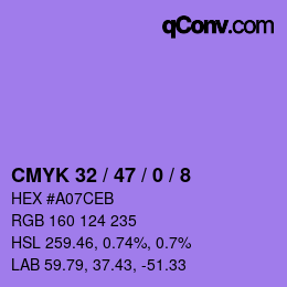 Color code: CMYK 32 / 47 / 0 / 8 | qconv.com