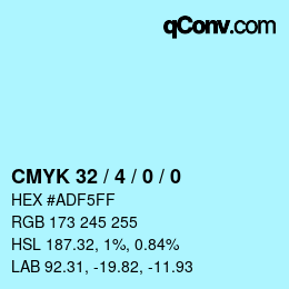 Color code: CMYK 32 / 4 / 0 / 0 | qconv.com