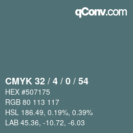 Color code: CMYK 32 / 4 / 0 / 54 | qconv.com