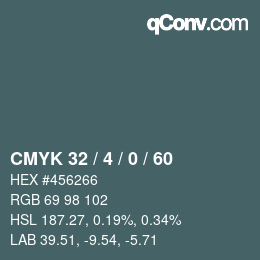 Color code: CMYK 32 / 4 / 0 / 60 | qconv.com