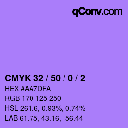 Color code: CMYK 32 / 50 / 0 / 2 | qconv.com