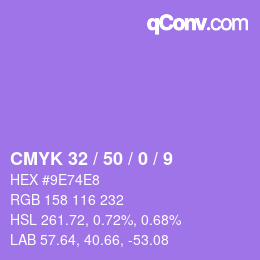 Color code: CMYK 32 / 50 / 0 / 9 | qconv.com