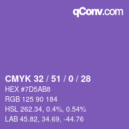 Farbcode: CMYK 32 / 51 / 0 / 28 | qconv.com