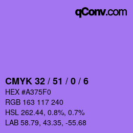 Color code: CMYK 32 / 51 / 0 / 6 | qconv.com