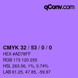 Color code: CMYK 32 / 53 / 0 / 0 | qconv.com