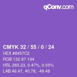 Color code: CMYK 32 / 55 / 0 / 24 | qconv.com