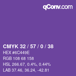 Farbcode: CMYK 32 / 57 / 0 / 38 | qconv.com