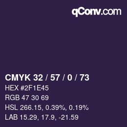 Farbcode: CMYK 32 / 57 / 0 / 73 | qconv.com