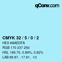 Color code: CMYK 32 / 5 / 0 / 2 | qconv.com
