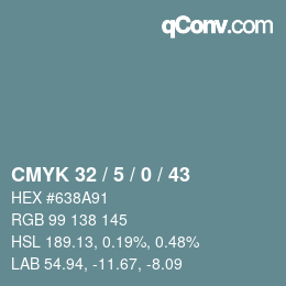 颜色代码: CMYK 32 / 5 / 0 / 43 | qconv.com