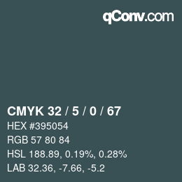 Color code: CMYK 32 / 5 / 0 / 67 | qconv.com