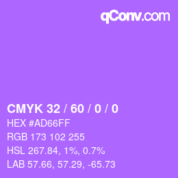 カラーコード: CMYK 32 / 60 / 0 / 0 | qconv.com