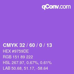 Color code: CMYK 32 / 60 / 0 / 13 | qconv.com