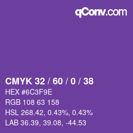 Color code: CMYK 32 / 60 / 0 / 38 | qconv.com