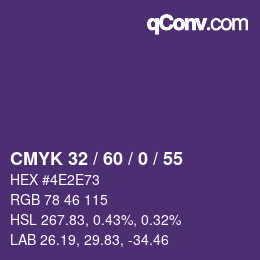 カラーコード: CMYK 32 / 60 / 0 / 55 | qconv.com
