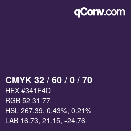 颜色代码: CMYK 32 / 60 / 0 / 70 | qconv.com