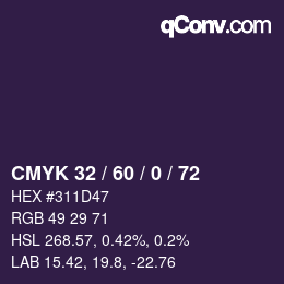 カラーコード: CMYK 32 / 60 / 0 / 72 | qconv.com