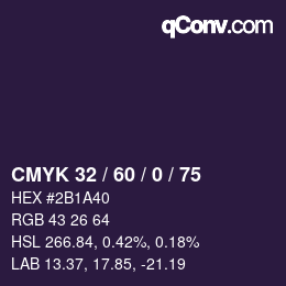 カラーコード: CMYK 32 / 60 / 0 / 75 | qconv.com