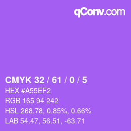 Color code: CMYK 32 / 61 / 0 / 5 | qconv.com