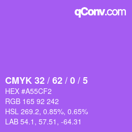 Color code: CMYK 32 / 62 / 0 / 5 | qconv.com