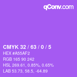 Color code: CMYK 32 / 63 / 0 / 5 | qconv.com