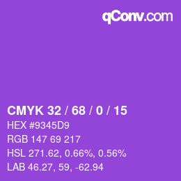 Color code: CMYK 32 / 68 / 0 / 15 | qconv.com