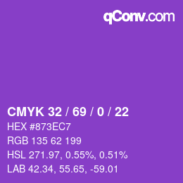 Color code: CMYK 32 / 69 / 0 / 22 | qconv.com