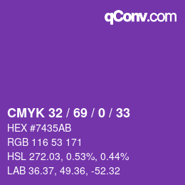 Color code: CMYK 32 / 69 / 0 / 33 | qconv.com