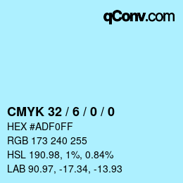 Color code: CMYK 32 / 6 / 0 / 0 | qconv.com