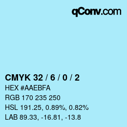 Color code: CMYK 32 / 6 / 0 / 2 | qconv.com