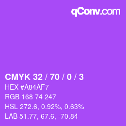 Color code: CMYK 32 / 70 / 0 / 3 | qconv.com