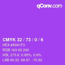 Color code: CMYK 32 / 73 / 0 / 6 | qconv.com