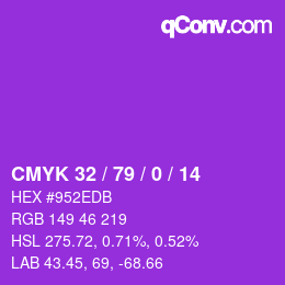 颜色代码: CMYK 32 / 79 / 0 / 14 | qconv.com