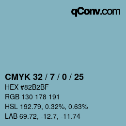 Color code: CMYK 32 / 7 / 0 / 25 | qconv.com