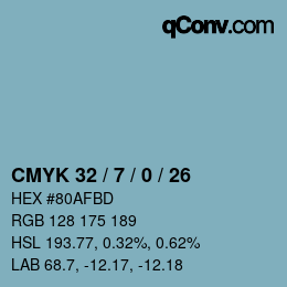 Color code: CMYK 32 / 7 / 0 / 26 | qconv.com