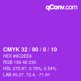 カラーコード: CMYK 32 / 80 / 0 / 10 | qconv.com