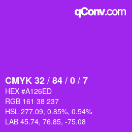 カラーコード: CMYK 32 / 84 / 0 / 7 | qconv.com