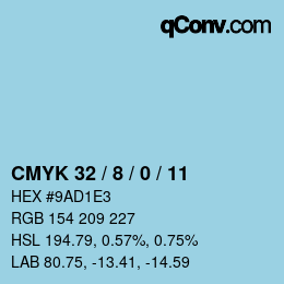 Color code: CMYK 32 / 8 / 0 / 11 | qconv.com