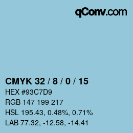 カラーコード: CMYK 32 / 8 / 0 / 15 | qconv.com