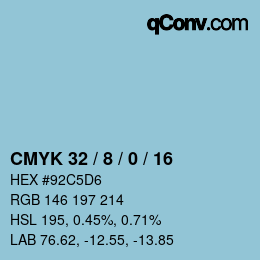 Farbcode: CMYK 32 / 8 / 0 / 16 | qconv.com