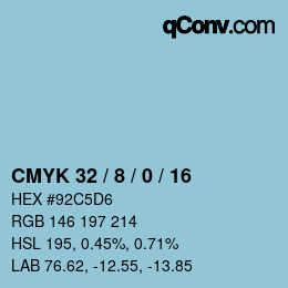 Color code: CMYK 32 / 8 / 0 / 16 | qconv.com