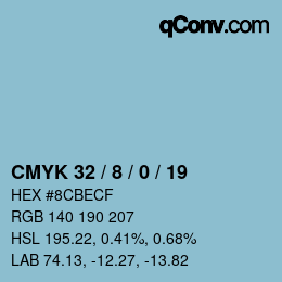 Color code: CMYK 32 / 8 / 0 / 19 | qconv.com