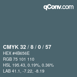 Color code: CMYK 32 / 8 / 0 / 57 | qconv.com