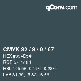 Color code: CMYK 32 / 8 / 0 / 67 | qconv.com