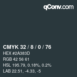 颜色代码: CMYK 32 / 8 / 0 / 76 | qconv.com