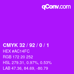 Color code: CMYK 32 / 92 / 0 / 1 | qconv.com