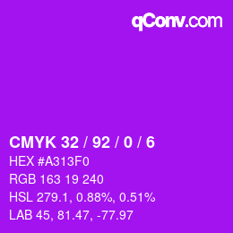 カラーコード: CMYK 32 / 92 / 0 / 6 | qconv.com